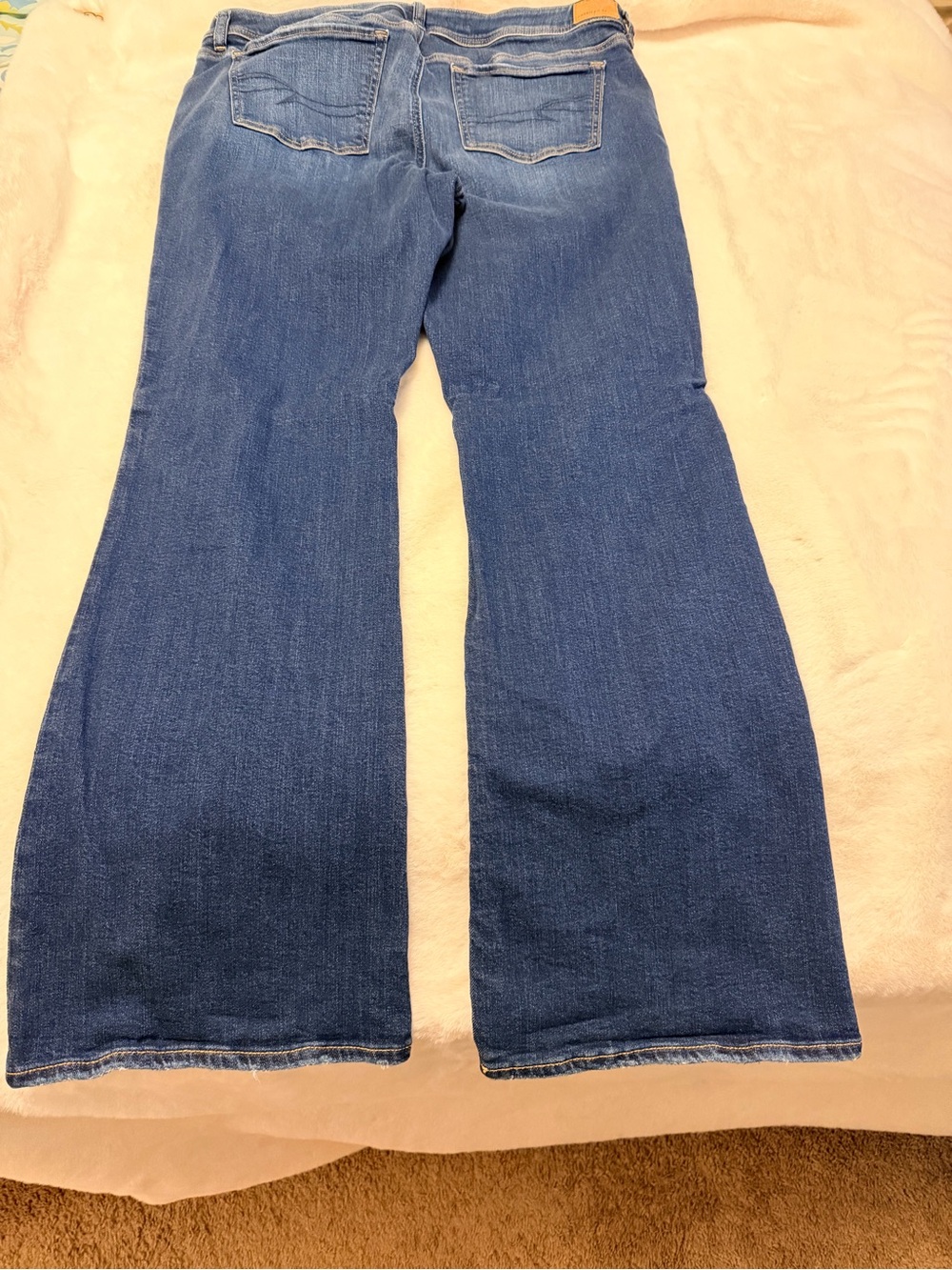 American Eagle Outfitters Wide-Leg Jeans in Dark Blue Wash